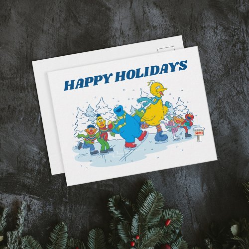 Sesame Street  Ice Skating Friends Postcard
