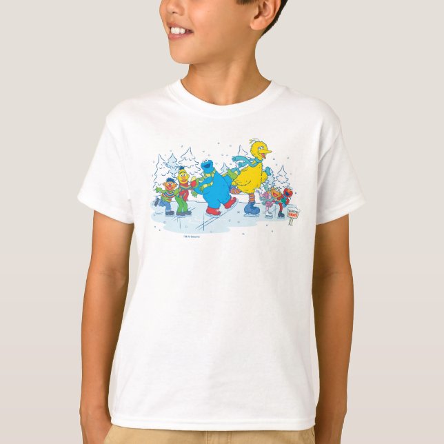 Sesame Street | Ice Skating Friends T-Shirt (Front)