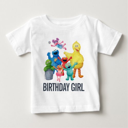 Sesame Street Illustration  Birthday Girl Baby T_Shirt