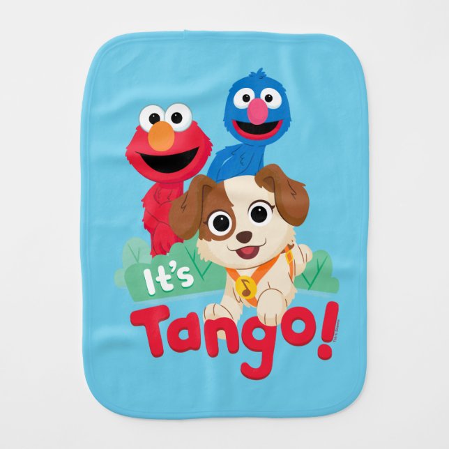 Sesame Street | It's Tango With Elmo & Grover Baby Burp Cloth (Front)