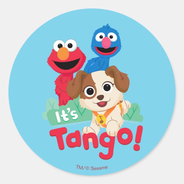 Sesame Street | It's Tango With Elmo & Grover Classic Round Sticker (Front)
