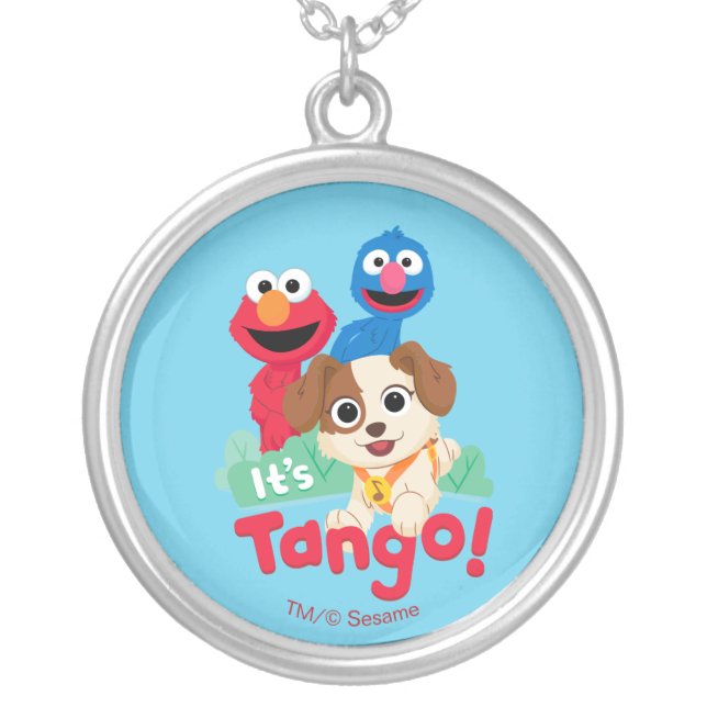 Sesame Street | It's Tango With Elmo & Grover Silver Plated Necklace (Front)