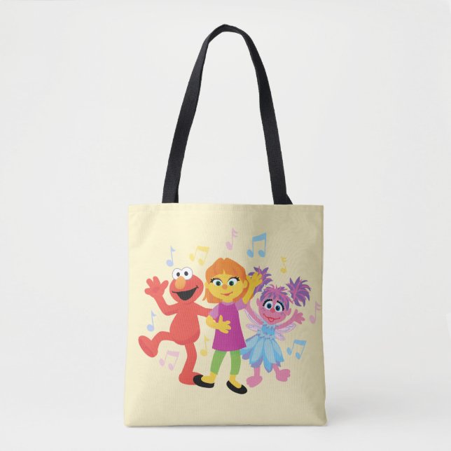Sesame Street | Julia, Elmo & Abby Dancing Tote Bag (Front)
