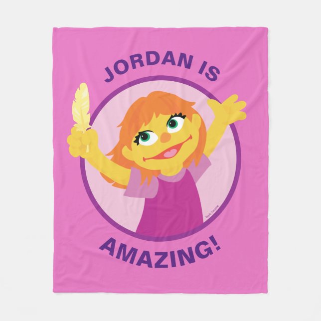 Sesame Street | Julia Holding Feather Fleece Blanket (Front)