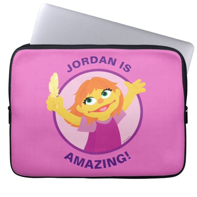 Sesame Street | Julia Holding Feather Laptop Sleeve (Front)