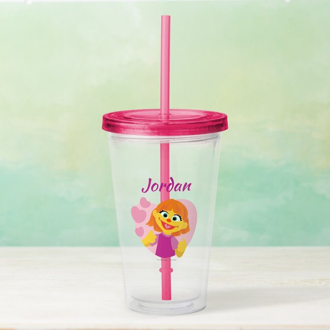 Sesame Street | Julia Pink Heart Acrylic Tumbler (Creator Uploaded)