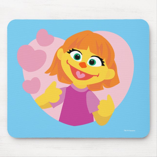 Sesame Street | Julia Pink Heart Mouse Pad (Front)