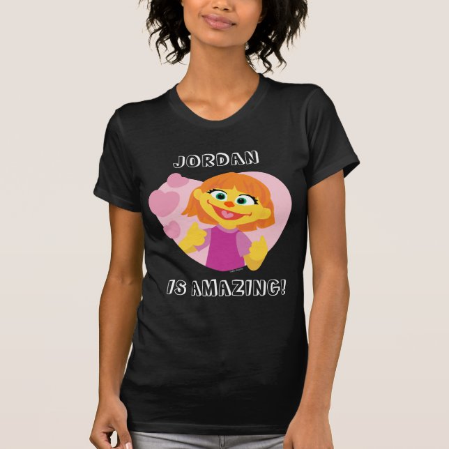 Sesame Street | Julia Pink Heart T-Shirt (Front)