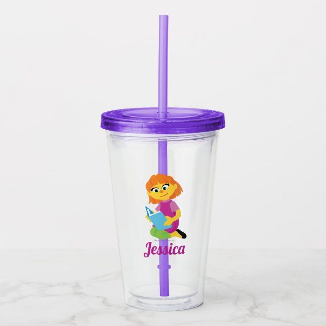 Sesame Street | Julia Reading a Book Acrylic Tumbler (Front)