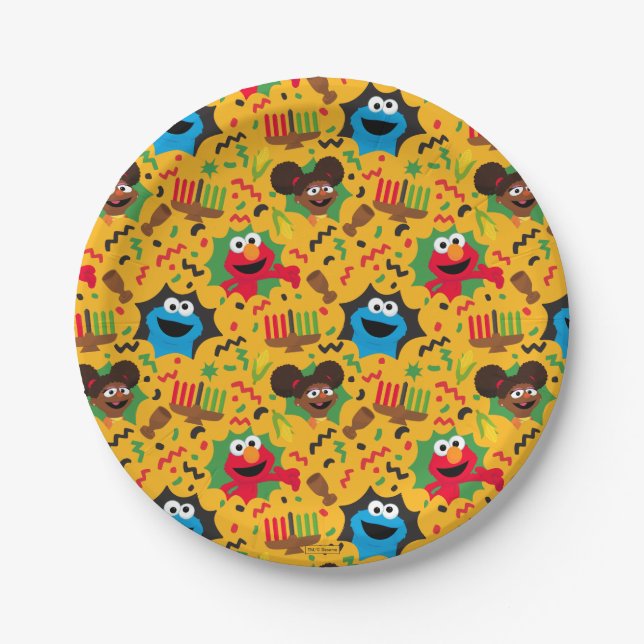 Sesame Street Kwanzaa Pattern Paper Plates (Front)