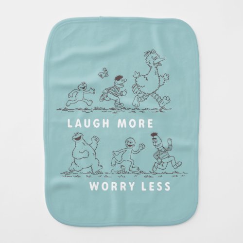 Sesame Street  Laugh More Worry Less Baby Burp Cloth