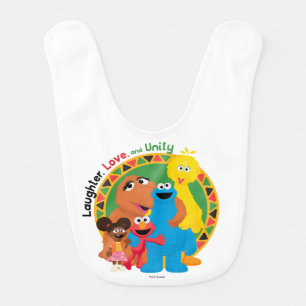 Sesame Street Laughter, Love, & Unity Baby Bib