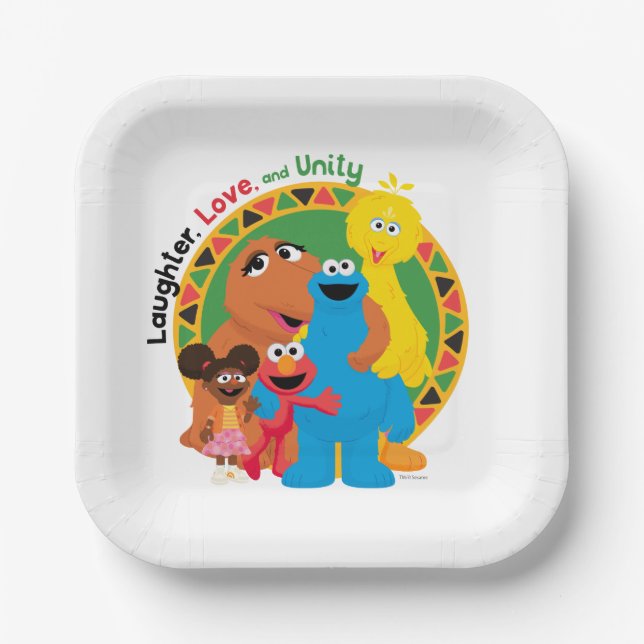 Sesame Street | Laughter, Love, & Unity Paper Plates (Front)