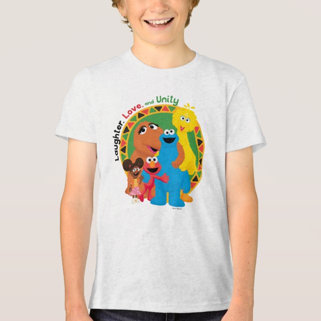Sesame Street | Laughter, Love, & Unity Tri-Blend Shirt (Front)