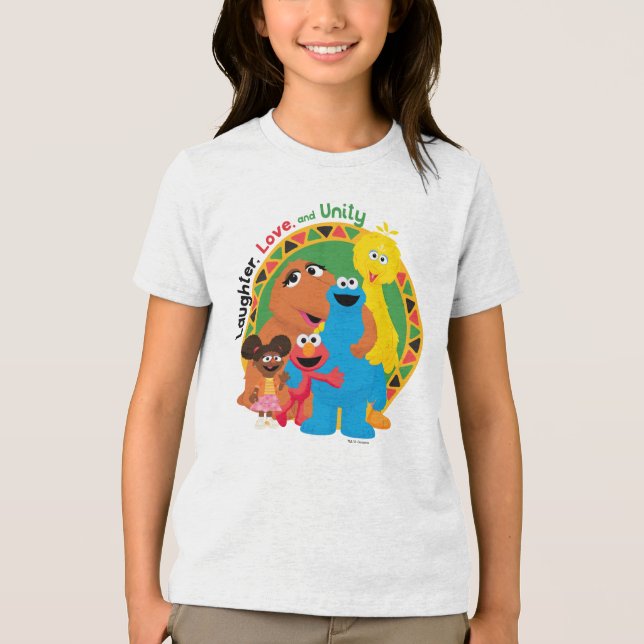 Sesame Street | Laughter, Love, & Unity Tri-Blend Shirt (Front)