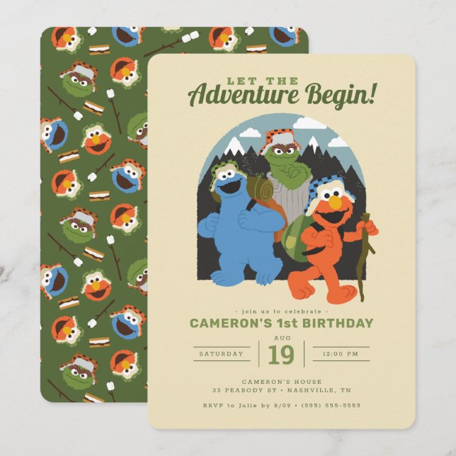 Sesame Street | Let the Adventure Begin Birthday Invitation (Front/Back)