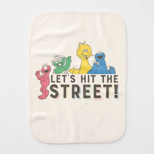 Sesame Street | Let's Hit the Street! Baby Burp Cloth (Front)
