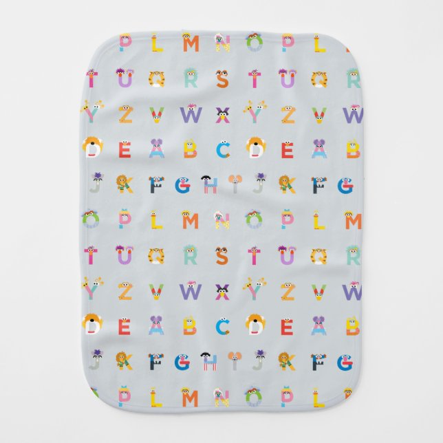 Sesame Street | Letters of the Alphabet Baby Burp Cloth (Front)