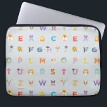 Sesame Street | Letters of the Alphabet Laptop Sleeve<br><div class="desc">This cute graphic features all your favorite Sesame Street characters in the form of the Alphabet.  © 2021 Sesame Workshop. www.sesamestreet.org</div>