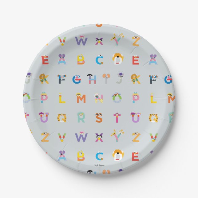 Sesame Street | Letters of the Alphabet Paper Plates (Front)