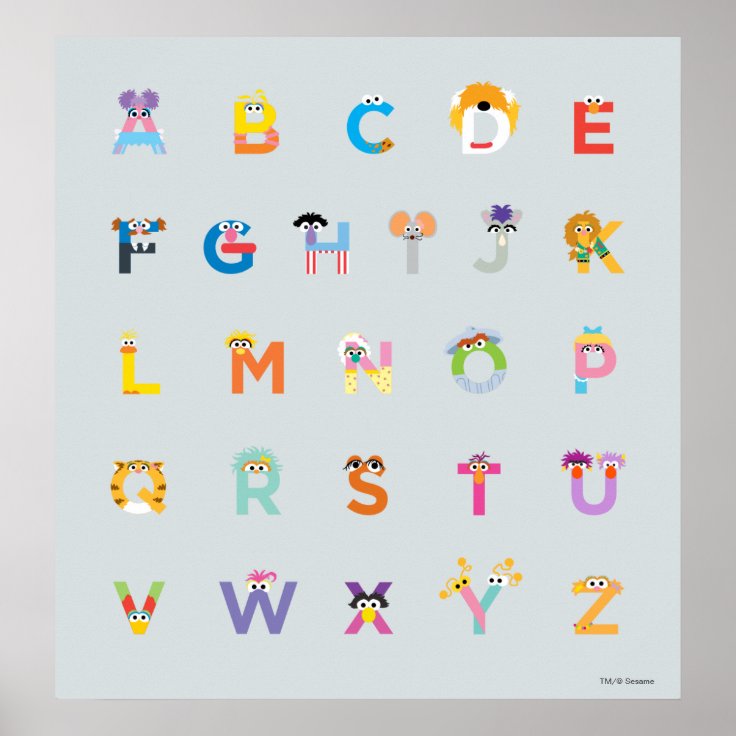Sesame Street | Letters of the Alphabet Poster | Zazzle