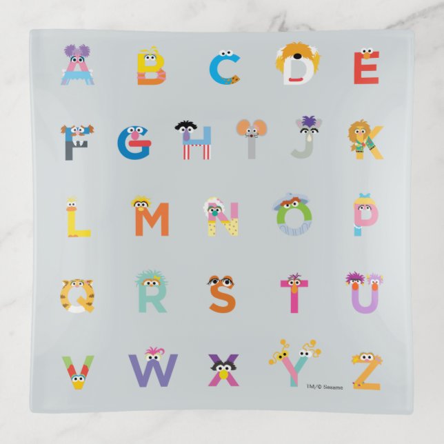Sesame Street | Letters of the Alphabet Trinket Tray (Front)