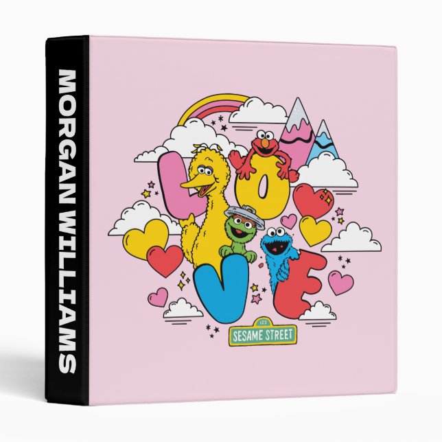Sesame Street | Love | Add Your Name 3 Ring Binder (Front/Spine)
