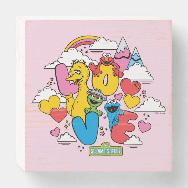 Sesame Street | Love Wooden Box Sign (Front Horizontal)