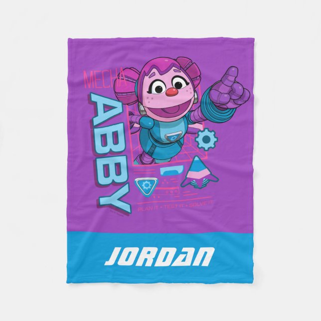Sesame Street | Mecha Builders Abby | Add Name Fleece Blanket (Front)