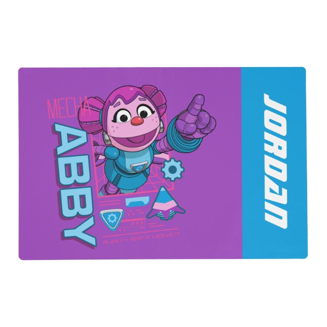Sesame Street | Mecha Builders Abby | Add Name Placemat (Front)