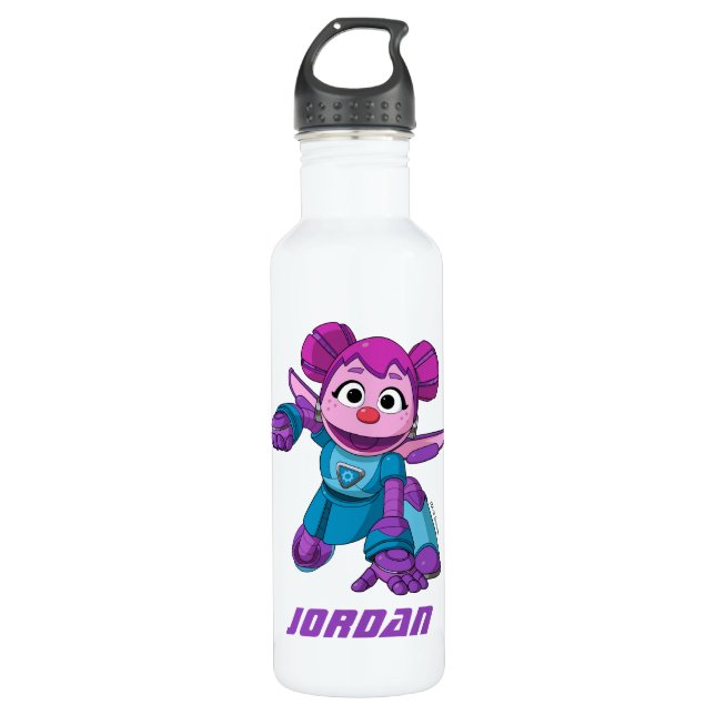 Sesame Street | Mecha Builders Abby | Add Name Stainless Steel Water Bottle (Front)