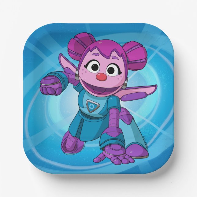 Sesame Street | Mecha Builders Abby In Action Paper Plates (Front)