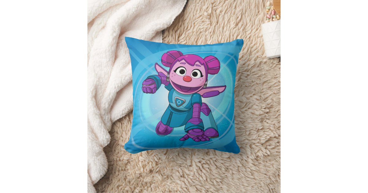 Sesame Street | Mecha Builders Abby In Action Throw Pillow | Zazzle