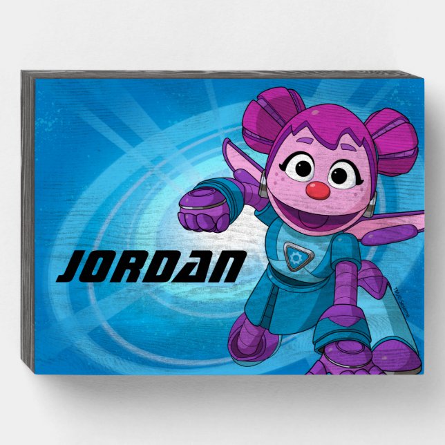 Sesame Street | Mecha Builders Abby In Action Wooden Box Sign (Front Horizontal)