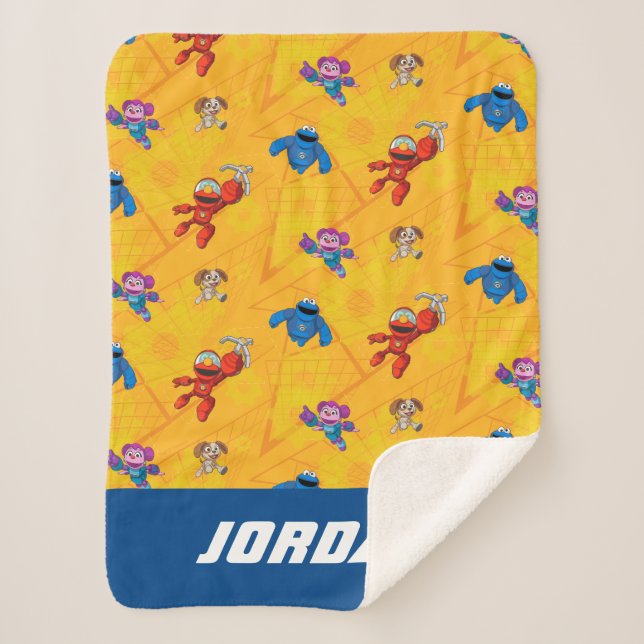 Sesame Street | Mecha Builders | Add Name Sherpa Blanket (Front)