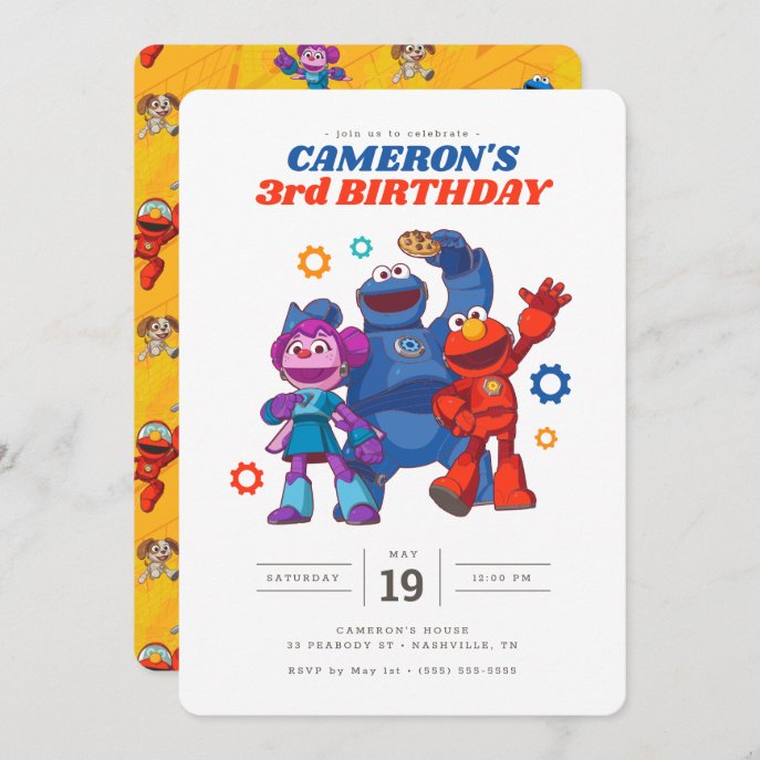 Sesame Street | Mecha Builders - Birthday Invitation