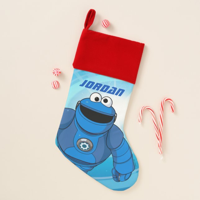 Sesame Street | Mecha Builders Cookie | Add Name Christmas Stocking (Front)