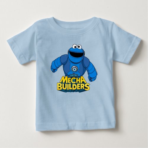 Sesame Street  Mecha Builders Cookie In Action Baby T_Shirt