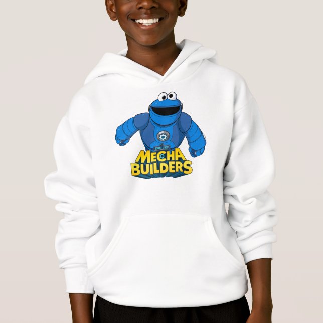 Sesame Street | Mecha Builders Cookie In Action Hoodie (Front)
