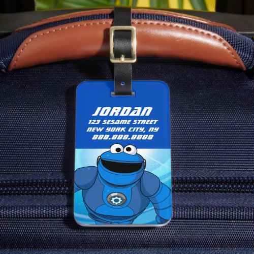 Sesame Street  Mecha Builders Cookie In Action Luggage Tag