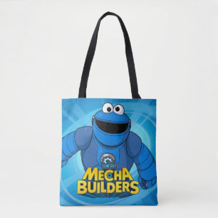 Sesame Street   Mecha Builders Cookie In Action Tote Bag
