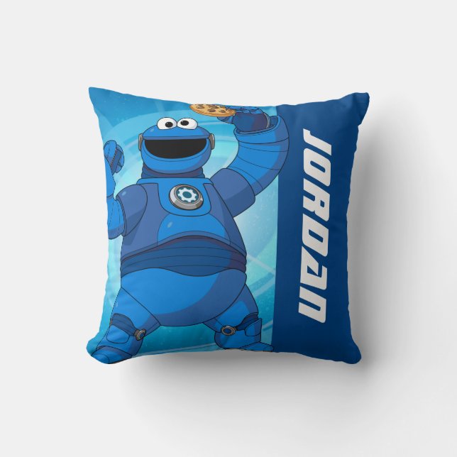 Sesame Street | Mecha Builders Cookie Monster Throw Pillow (Front)