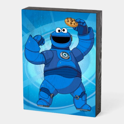 Sesame Street  Mecha Builders Cookie Monster Wooden Box Sign