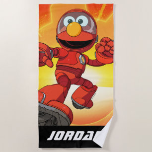 Sesame Street   Mecha Builders Elmo   Add Name Beach Towel