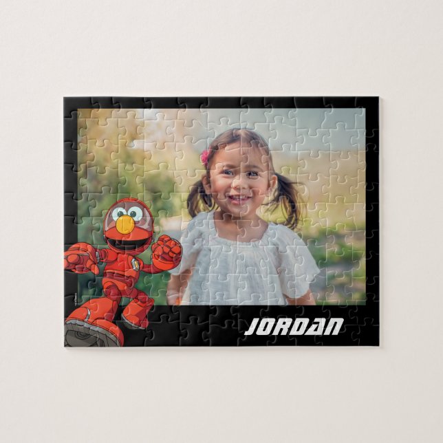 Sesame Street | Mecha Builders Elmo | Add Name Jigsaw Puzzle (Horizontal)