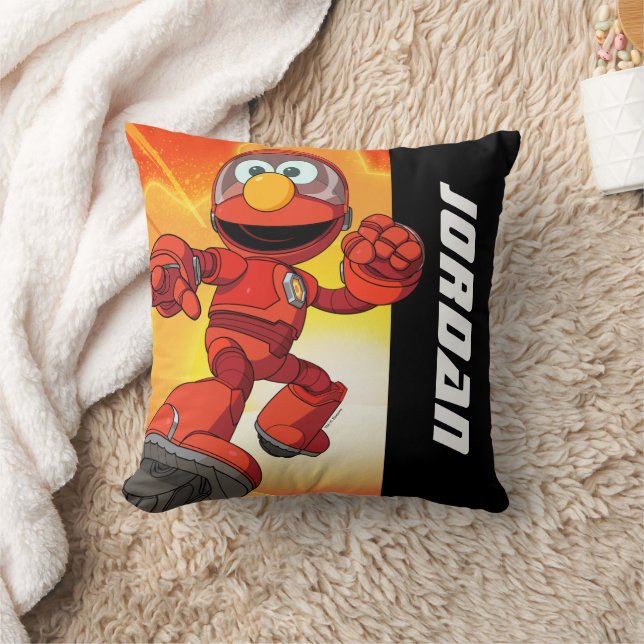 Sesame Street | Mecha Builders Elmo | Add Name Throw Pillow (Blanket)