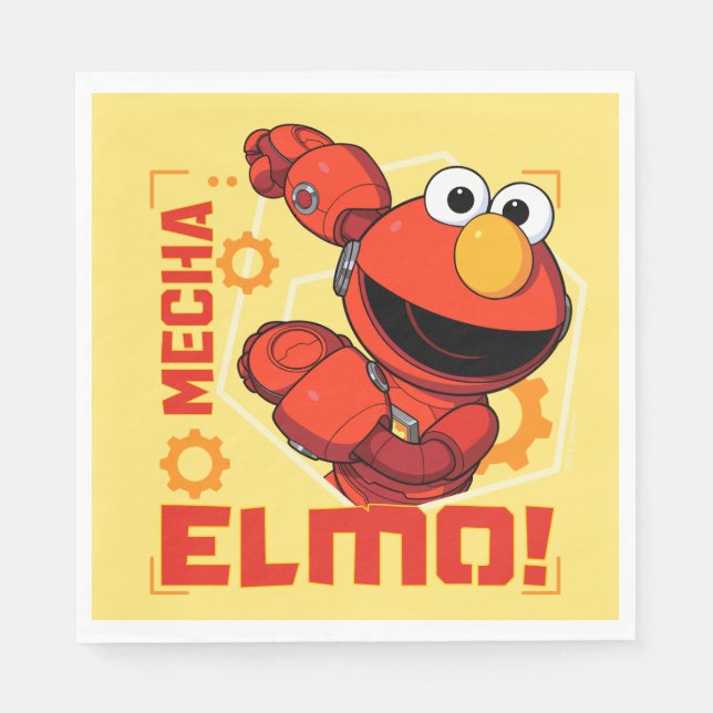 Sesame Street | Mecha Builders Elmo Design Napkins (Front)