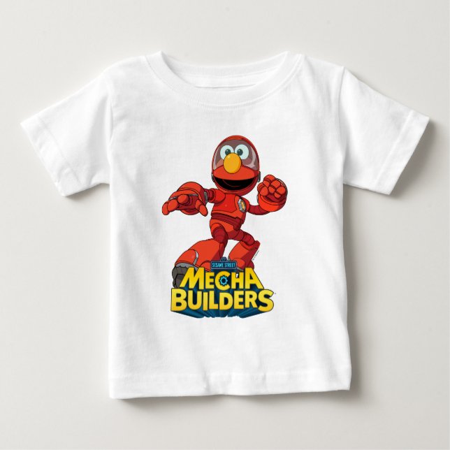 Sesame Street | Mecha Builders Elmo In Action Baby T-Shirt (Front)