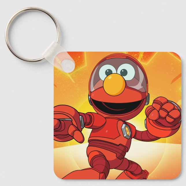 Sesame Street | Mecha Builders Elmo In Action Keychain (Front)