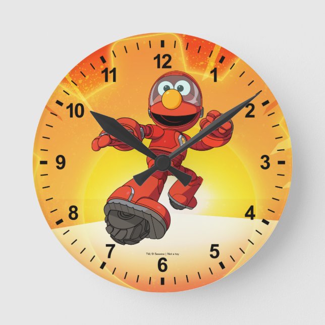 Sesame Street | Mecha Builders Elmo In Action Round Clock (Front)